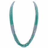 Bocar Long Multiple Row Handmade Mix Color Beaded Statement Necklace Women(NK_10647)