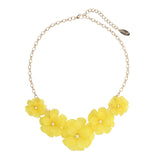 Bocar Acrylic Flower Pendant Collar Statement Choker Necklace for Women, 18.8inch (NK-10241)
