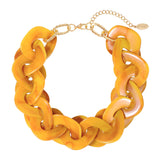 Bocar Large Acrylic Cuban Choker Chunky Statement Collar Necklace for Women Gift, 20inch (NK-10666）