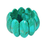 Bocar Chunky Resin Stretch Bracelets Wide Stretchable Bangle Irregular Geometric Wristband for Women Prom Holiday Jewelry Gift