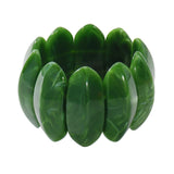 Bocar Chunky Resin Stretch Bracelets Wide Stretchable Bangle Irregular Geometric Wristband for Women Prom Holiday Jewelry Gift