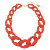 Bocar Statement Chunky Fashion Acrylic Beads Choker Cube Link Chain Necklace for Women Gifts(10510)