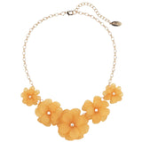 Bocar Acrylic Flower Pendant Collar Statement Choker Necklace for Women, 18.8inch (NK-10241)