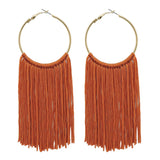 Bocar Boho Tassels Earring for Women Bohemian Hoop Drop Western Earrings Dangle Country Summer Beach Long Tassels Earrings for Women(ER1083)