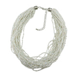 Bocar Multiple Strand Handmade Beaded 16" Statement Collar Necklace for Women 10402