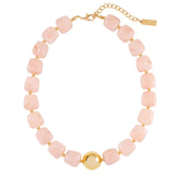Bocar Chunky Gold Heart Necklace for Women Beaded Colorful Statement Necklace Cute Boho Y2k Choker Necklace for Gift Jewelry