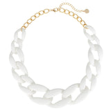 BOCAR Statement Chunky Acrylic Chain Link Choker Necklace Fashion Women Collar Necklaces Acrylic Resin Chain Necklace(N0097)