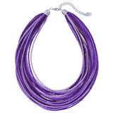 Bocar Multi Layer Seed Beads Chunky Bib Statement Cluster Collar Necklace for Women Gift, 19inch (NK-10351)