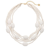Bocar Multi Color 5 Layers Wood Beads Strand Statement Necklace for Women Chunky Collar (N0019)