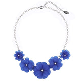 Bocar Acrylic Flower Pendant Collar Statement Choker Necklace for Women, 18.8inch (NK-10241)
