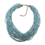 Bocar Multiple Strand Handmade Beaded 16" Statement Collar Necklace for Women 10402