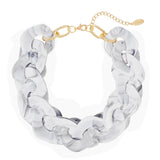 Bocar Large Acrylic Cuban Choker Chunky Statement Collar Necklace for Women Gift, 20inch (NK-10666）