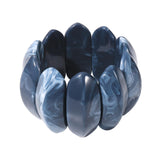 Bocar Chunky Resin Stretch Bracelets Wide Stretchable Bangle Irregular Geometric Wristband for Women Prom Holiday Jewelry Gift