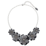 Bocar Acrylic Flower Pendant Collar Statement Choker Necklace for Women, 18.8inch (NK-10241)