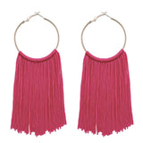 Bocar Boho Tassels Earring for Women Bohemian Hoop Drop Western Earrings Dangle Country Summer Beach Long Tassels Earrings for Women(ER1083)