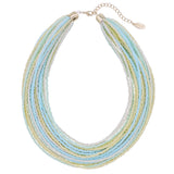 Bocar Multi Layer Seed Beads Chunky Bib Statement Cluster Collar Necklace for Women Gift, 19inch (NK-10351)