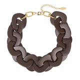 Bocar Large Acrylic Cuban Choker Chunky Statement Collar Necklace for Women Gift, 20inch (NK-10666）
