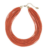 Bocar Multi Layer Seed Beads Chunky Bib Statement Cluster Collar Necklace for Women Gift, 19inch (NK-10351)