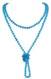 Bocar Fashion Beads Rope Knot Long Beaded Necklace Versatile 60" Strand Costume Jewelry for Women 1030