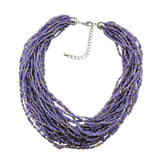 Bocar Multiple Strand Handmade Beaded 16" Statement Collar Necklace for Women 10402