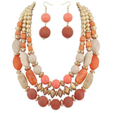 BOCAR 3 Layer Chunky Statement Beaded Necklace Fashion Multi Layer Women Collar Necklace