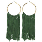 Bocar Boho Tassels Earring for Women Bohemian Hoop Drop Western Earrings Dangle Country Summer Beach Long Tassels Earrings for Women(ER1083)