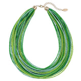 Bocar Multi Layer Seed Beads Chunky Bib Statement Cluster Collar Necklace for Women Gift, 19inch (NK-10351)