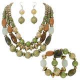 BOCAR 3 Layer Chunky Statement Beaded Necklace Fashion Multi Layer Women Collar Necklace