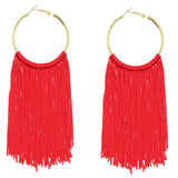 Bocar Boho Tassels Earring for Women Bohemian Hoop Drop Western Earrings Dangle Country Summer Beach Long Tassels Earrings for Women(ER1083)