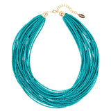 Bocar Multi Layer Seed Beads Chunky Bib Statement Cluster Collar Necklace for Women Gift, 19inch (NK-10351)