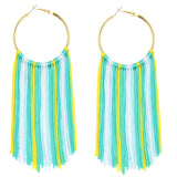 Bocar Boho Tassels Earring for Women Bohemian Hoop Drop Western Earrings Dangle Country Summer Beach Long Tassels Earrings for Women(ER1083)