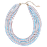 Bocar Multi Layer Seed Beads Chunky Bib Statement Cluster Collar Necklace for Women Gift, 19inch (NK-10351)