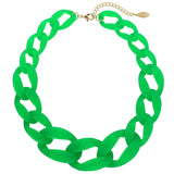 Bocar Statement Chunky Fashion Acrylic Beads Choker Cube Link Chain Necklace for Women Gifts(10510)