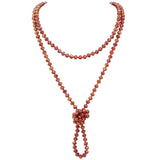 Bocar Fashion Beads Rope Knot Long Beaded Necklace Versatile 60" Strand Costume Jewelry for Women 1030