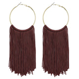 Bocar Boho Tassels Earring for Women Bohemian Hoop Drop Western Earrings Dangle Country Summer Beach Long Tassels Earrings for Women(ER1083)