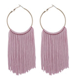 Bocar Boho Tassels Earring for Women Bohemian Hoop Drop Western Earrings Dangle Country Summer Beach Long Tassels Earrings for Women(ER1083)