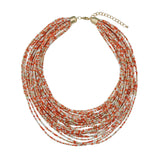 Bocar Multi Layer Seed Beads Chunky Bib Statement Cluster Collar Necklace for Women Gift, 19inch (NK-10351)