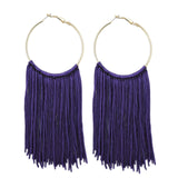 Bocar Boho Tassels Earring for Women Bohemian Hoop Drop Western Earrings Dangle Country Summer Beach Long Tassels Earrings for Women(ER1083)