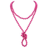 Bocar Fashion Beads Rope Knot Long Beaded Necklace Versatile 60" Strand Costume Jewelry for Women 1030