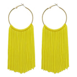 Bocar Boho Tassels Earring for Women Bohemian Hoop Drop Western Earrings Dangle Country Summer Beach Long Tassels Earrings for Women(ER1083)