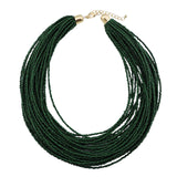 Bocar Multi Layer Seed Beads Chunky Bib Statement Cluster Collar Necklace for Women Gift, 19inch (NK-10351)