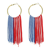 Bocar Boho Tassels Earring for Women Bohemian Hoop Drop Western Earrings Dangle Country Summer Beach Long Tassels Earrings for Women(ER1083)