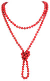 Bocar Fashion Beads Rope Knot Long Beaded Necklace Versatile 60" Strand Costume Jewelry for Women 1030