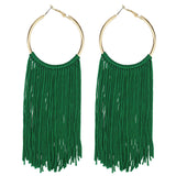 Bocar Boho Tassels Earring for Women Bohemian Hoop Drop Western Earrings Dangle Country Summer Beach Long Tassels Earrings for Women(ER1083)