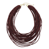 Bocar Multi Layer Seed Beads Chunky Bib Statement Cluster Collar Necklace for Women Gift, 19inch (NK-10351)