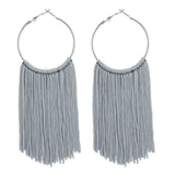 Bocar Boho Tassels Earring for Women Bohemian Hoop Drop Western Earrings Dangle Country Summer Beach Long Tassels Earrings for Women(ER1083)