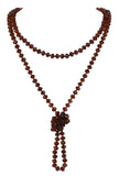 Bocar Fashion Beads Rope Knot Long Beaded Necklace Versatile 60" Strand Costume Jewelry for Women 1030
