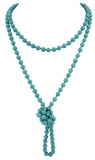 Bocar Fashion Beads Rope Knot Long Beaded Necklace Versatile 60" Strand Costume Jewelry for Women 1030