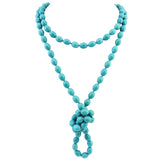 Bocar Fashion Beads Rope Knot Long Beaded Necklace Versatile 60" Strand Costume Jewelry for Women 1030