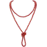 Bocar Fashion Beads Rope Knot Long Beaded Necklace Versatile 60" Strand Costume Jewelry for Women 1030